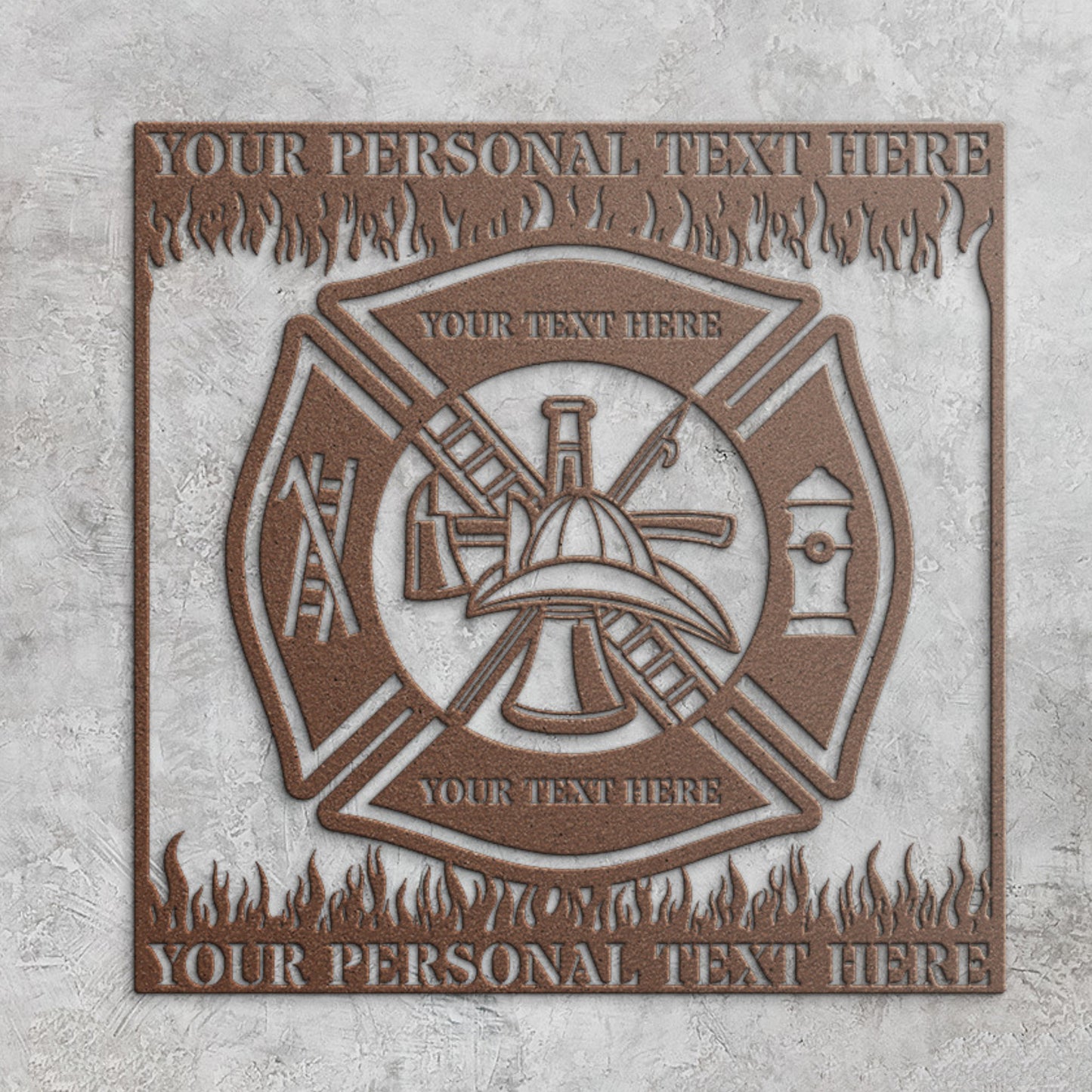 Personalized Firefighter Metal Sign Gift. Custom Maltese Cross Flames Wall Decor. First Responder, Firefighter Display Gift. Fire And Rescue