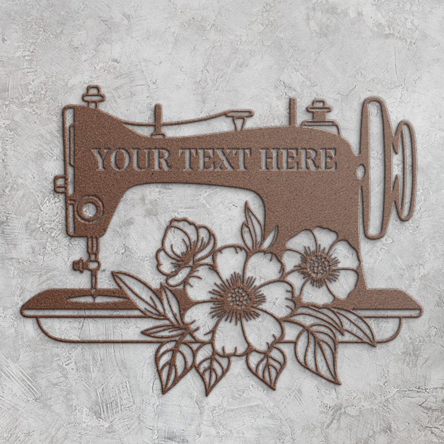 Personalized Floral Sewing Machine. Custom Vintage Tailor Wall Decor Gift. Tailor Craftsman. Sewing Studio Wall Hanging. Quilting Sign Her