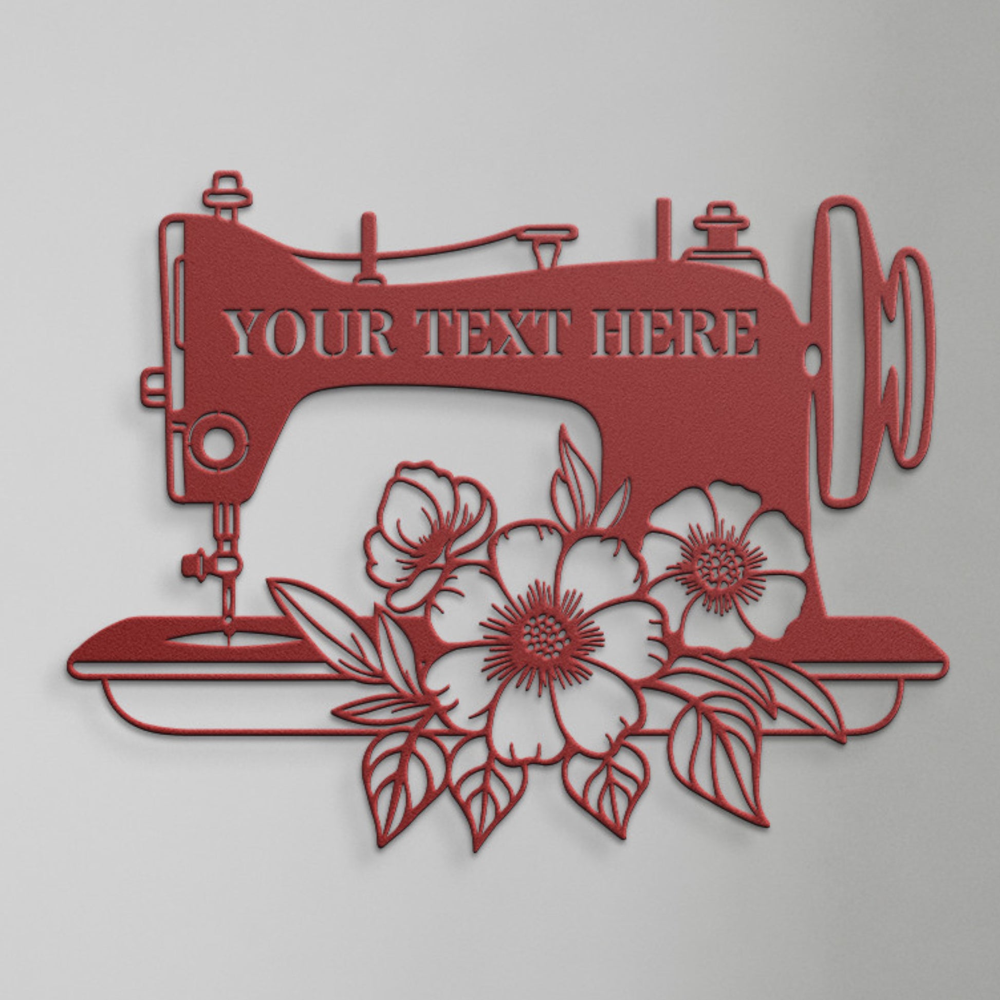 Personalized Floral Sewing Machine. Custom Vintage Tailor Wall Decor Gift. Tailor Craftsman. Sewing Studio Wall Hanging. Quilting Sign Her