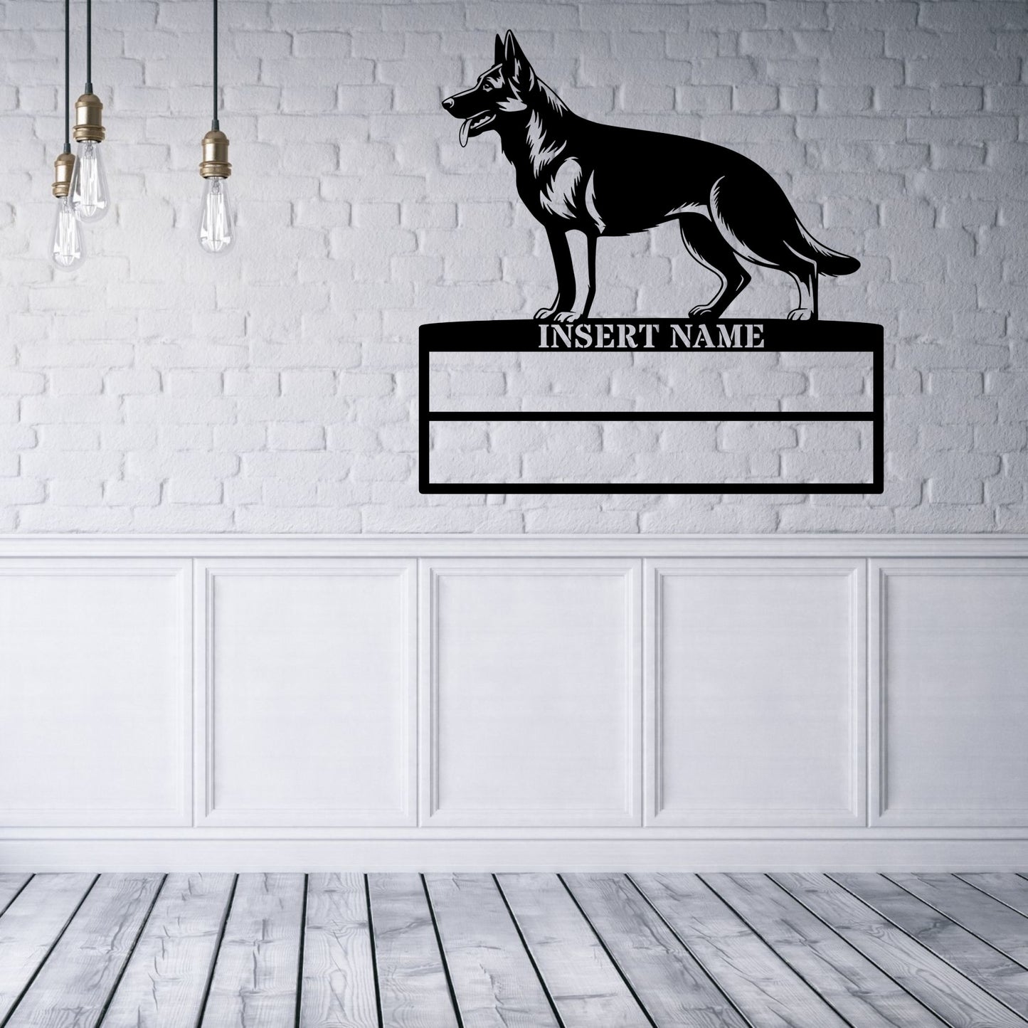 Personalized German Shepherd Rosette Display Metal Sign. Custom Dog Champion Wall Decor Gift1.