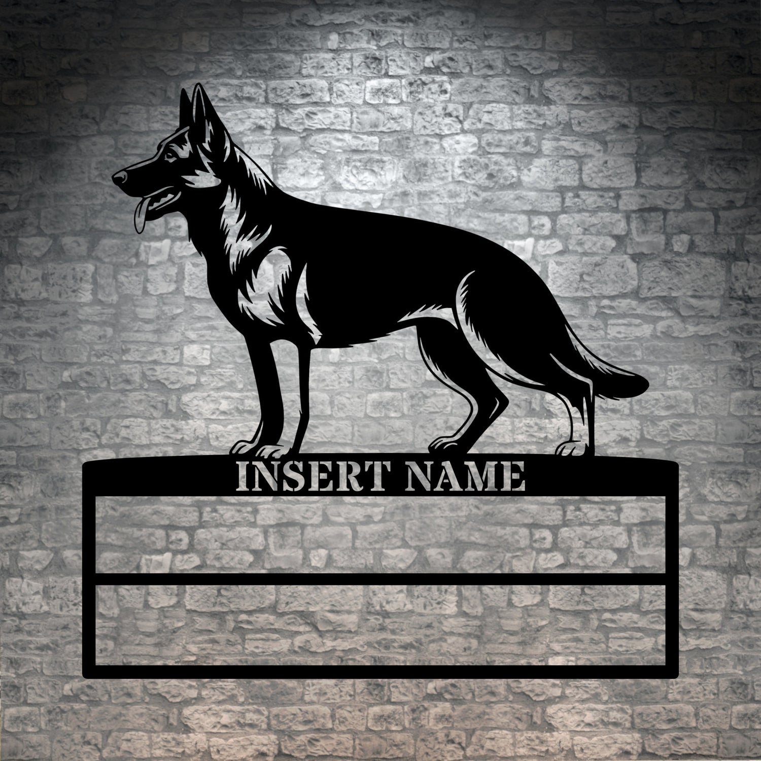 Personalized German Shepherd Rosette Display Metal Sign. Custom Dog Champion Wall Decor Gift1
