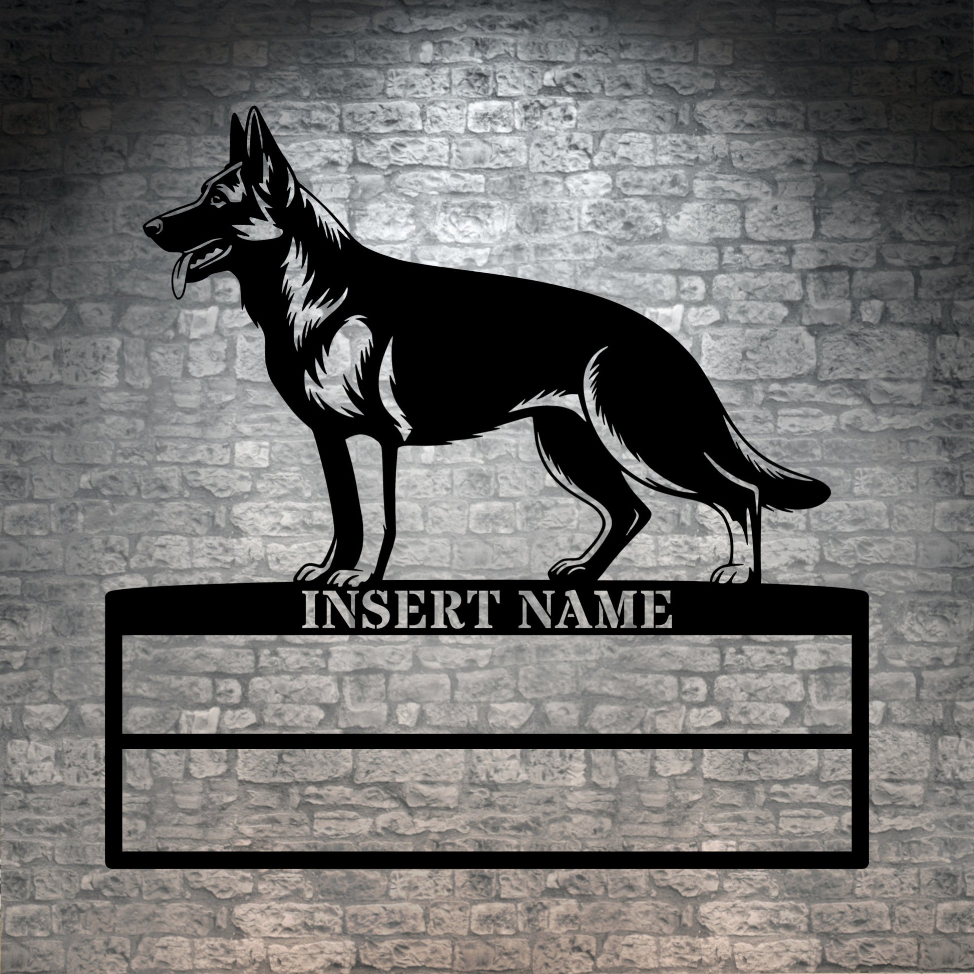 Personalized German Shepherd Rosette Display Metal Sign. Custom Dog Champion Wall Decor Gift1
