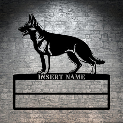 Personalized German Shepherd Rosette Display Metal Sign. Custom Dog Champion Wall Decor Gift1
