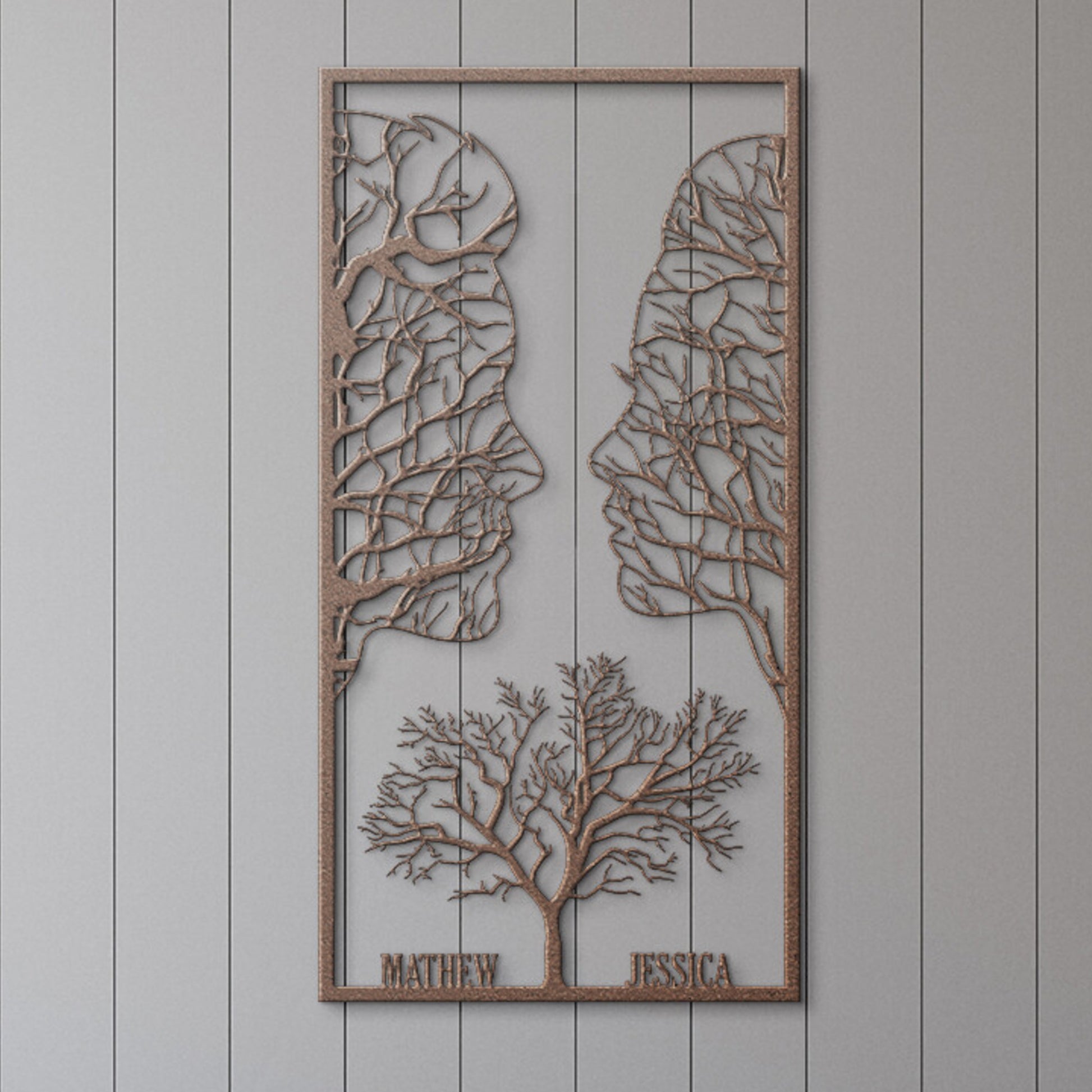 Personalized Growing Love Tree Metal Sign. Custom Love Names Wall Decor Gift. Custom Couple Wedding Monogram Gift. Soulmate Wall Hanging Art