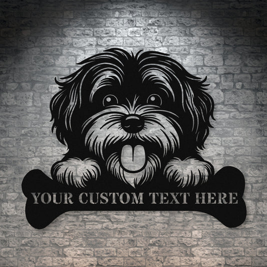 Personalized Havanese Metal Sign In Black. Custom Dog Owner Wall Decor Gift