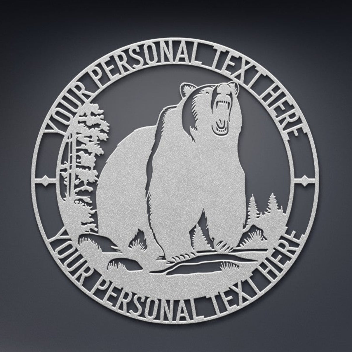 Personalized Impressive Bear Metal Sign Gift. Custom Black Bear Wall D ...