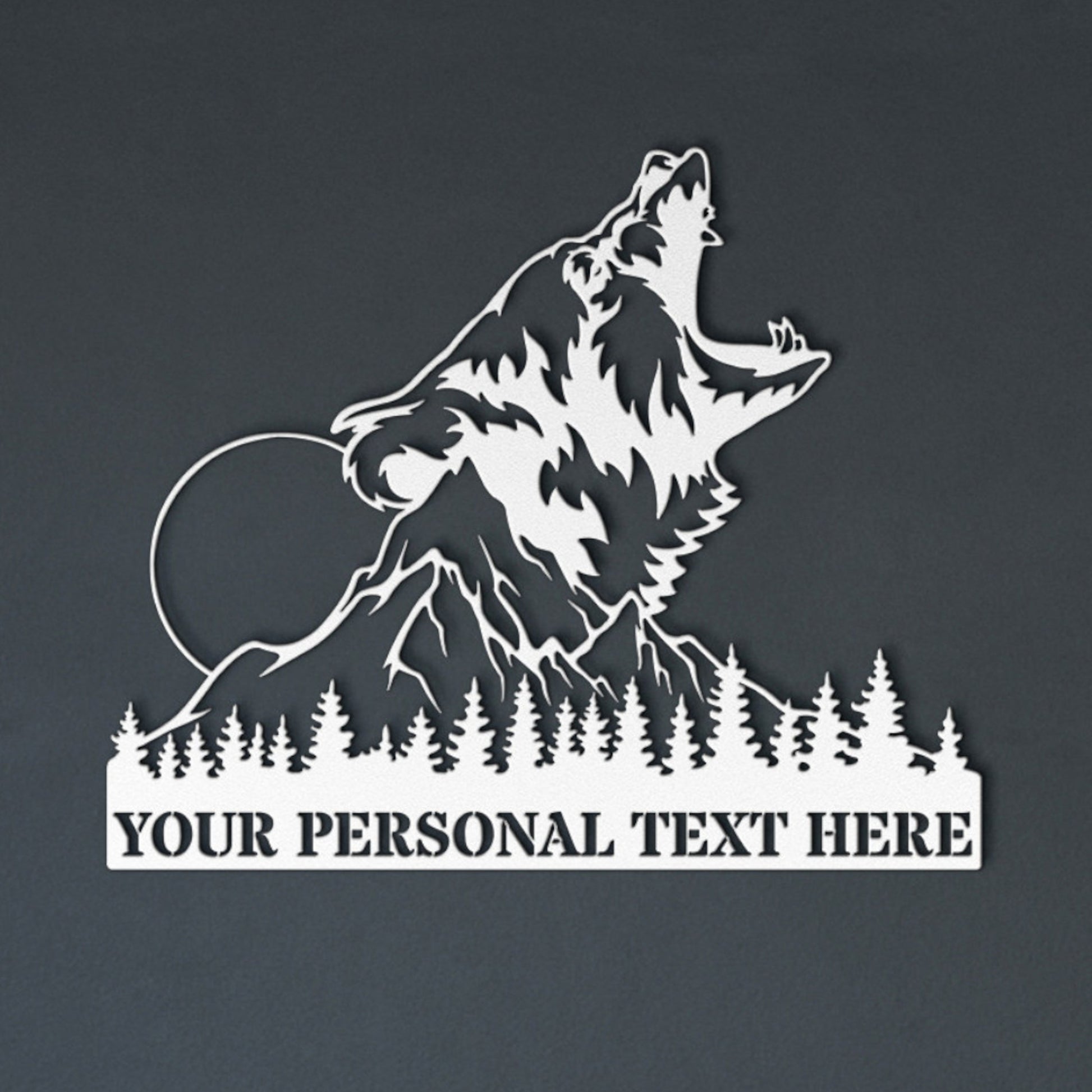 Personalized Impressive Roaring Bear Name Metal Sign Decor In White With Custom Text