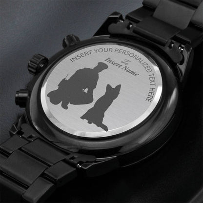 Personalized K-9 Cop Laser-Engraved Metal Watch With Custom Text And Gft Box 2