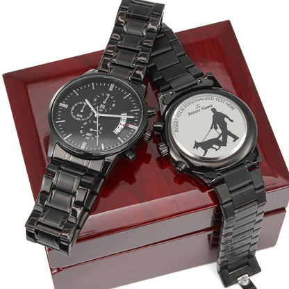 Personalized K-9 Police Officer Laser-Engraved Metal Watch With Custom Text And Gift Box 1
