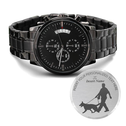Personalized K-9 Police Officer Laser-Engraved Metal Watch With Custom Text And Gift Box 2
