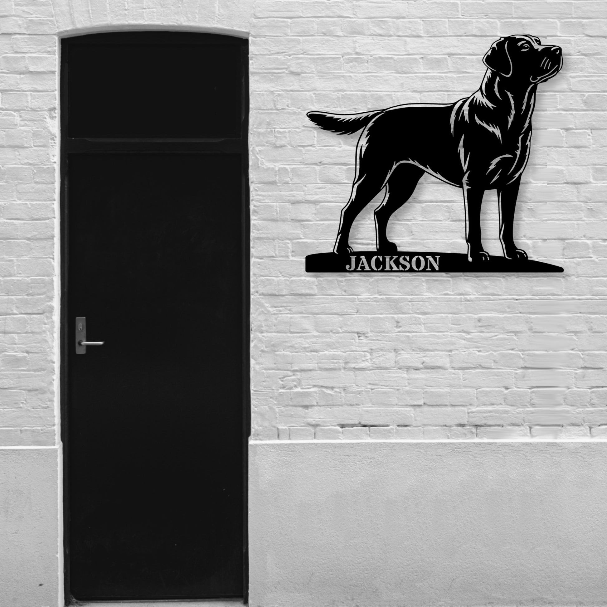 Personalized Labrador Retriever Metal Sign In Black. Custom Dog Owner Wall Decor Gift....
