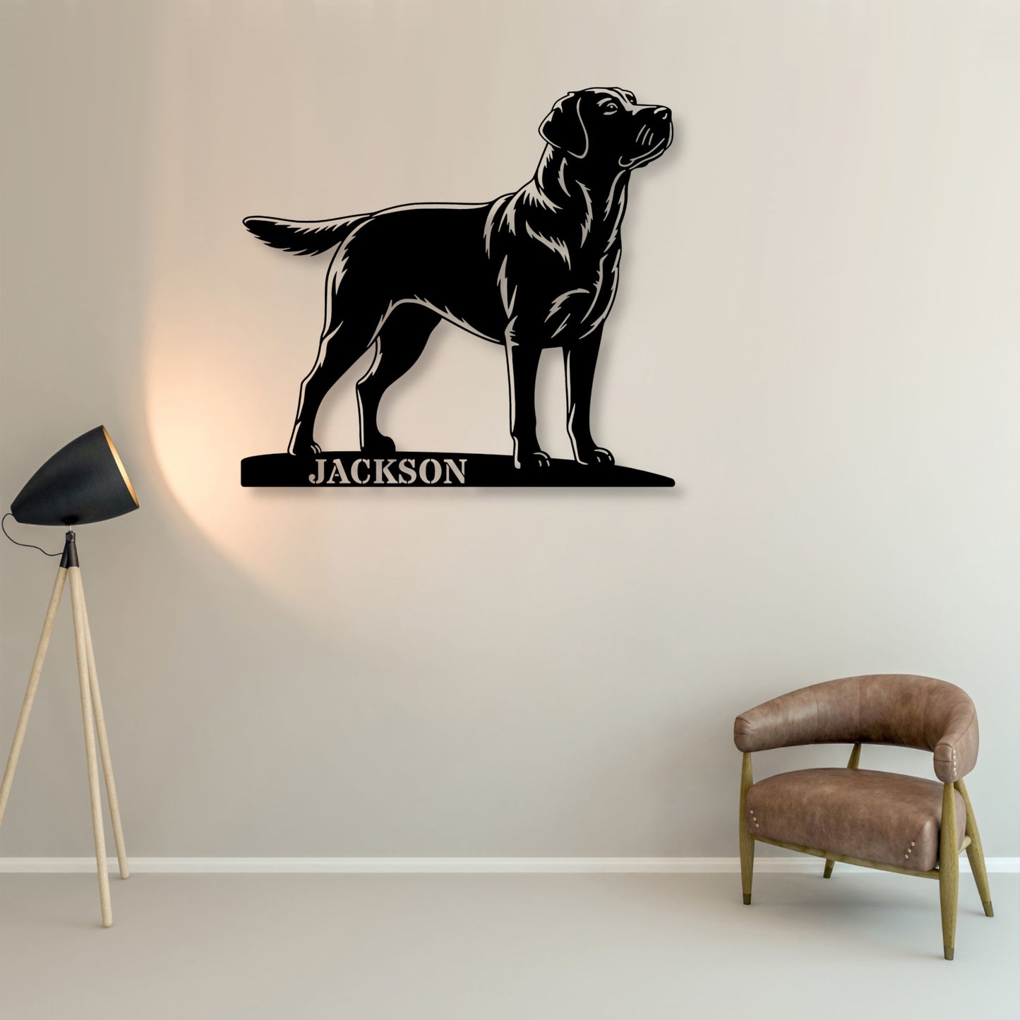 Personalized Labrador Retriever Metal Sign In Black. Custom Dog Owner Wall Decor Gift...