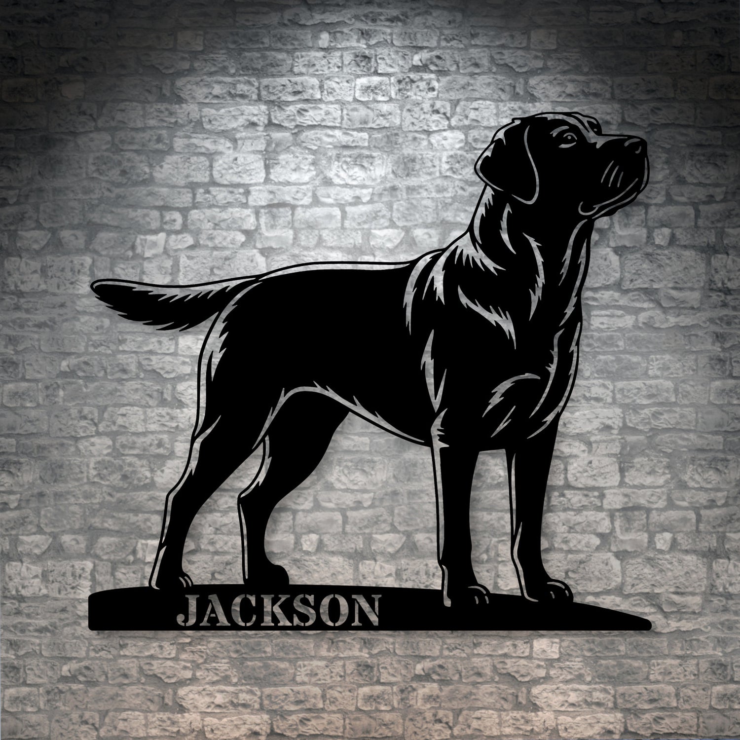 Personalized Labrador Retriever Metal Sign In Black. Custom Dog Owner Wall Decor Gift