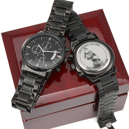 Personalized Laser-Engraved Blacksmith Men's Wristwatch With Custom Text And Luxury Gift Box