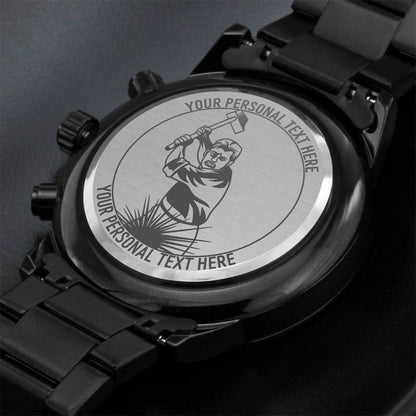 Personalized Laser-Engraved Blacksmith Men's Wristwatch With Custom Text And Luxury Gift Box 1