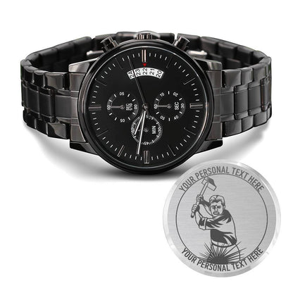 Personalized Laser-Engraved Blacksmith Men's Wristwatch With Custom Text And Luxury Gift Box 2