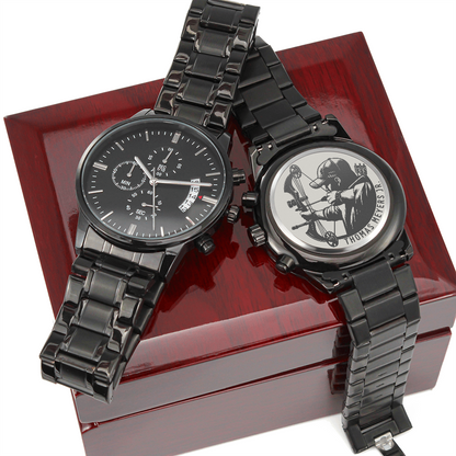 Personalized Laser-Engraved Bow Hunting Metal Wristwatch With Custom Text And Gift Box 1