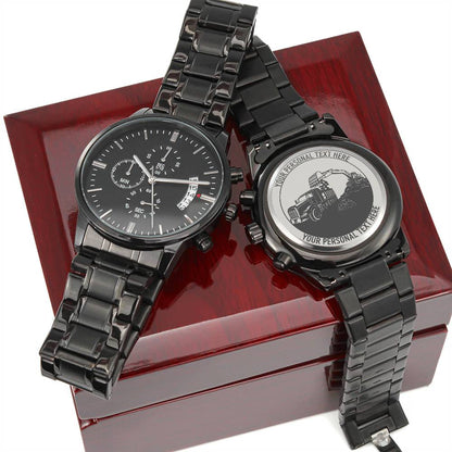 Personalized Laser-Engraved Excavator And Truck Metal Wristwatch With Custom Text And LED Giftbox 1