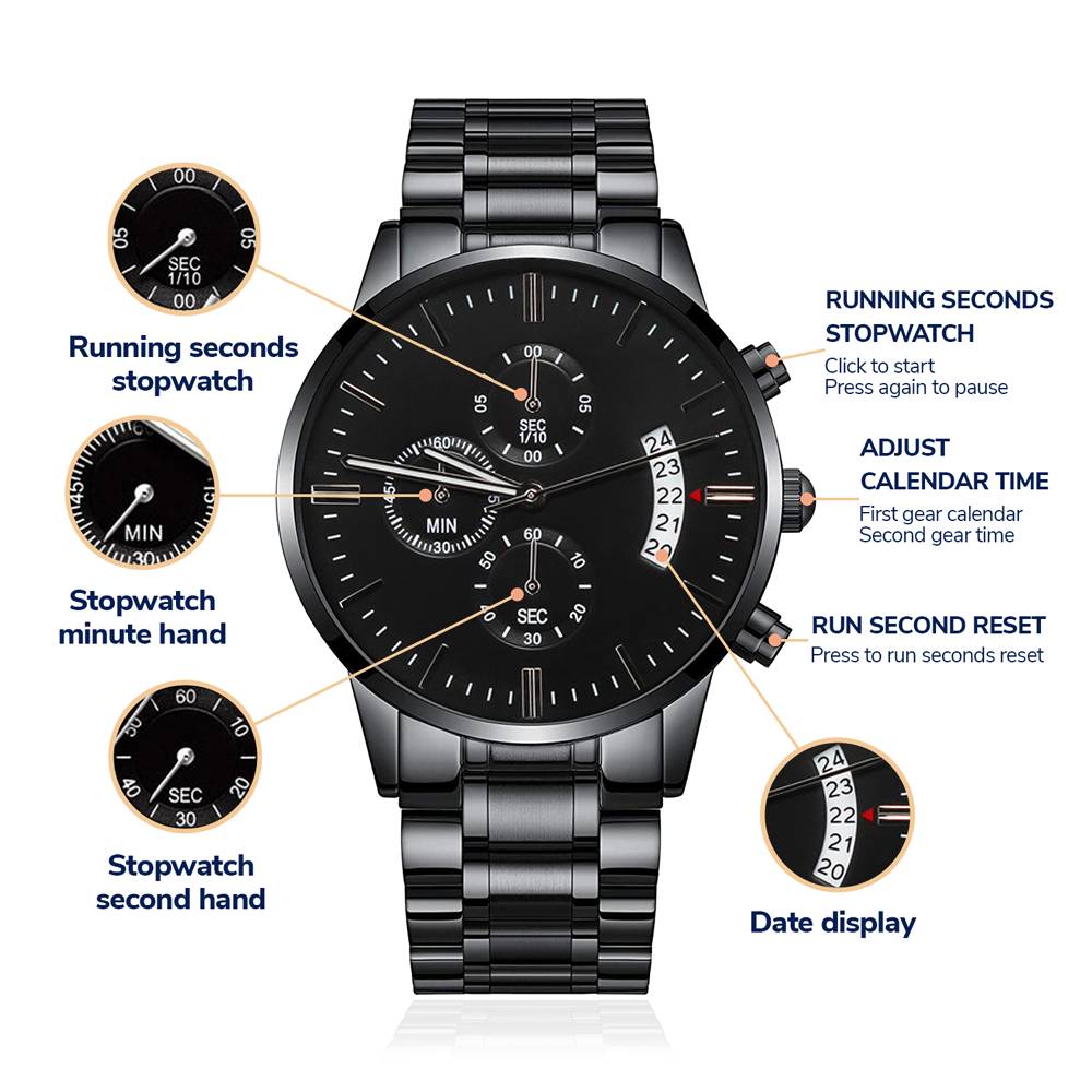 Personalized Laser-Engraved Metal Watch With Custom Text And LED Gift Box 7