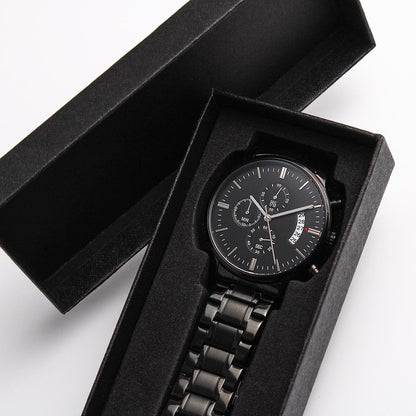 Personalized Laser-Engraved Metal Wristwatch With Custom Text And LED Gift Box 4