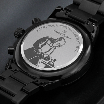 Personalized Laser-Engraved Mig Welder Men's Wristwatch With Custom Text And Gift Box 2