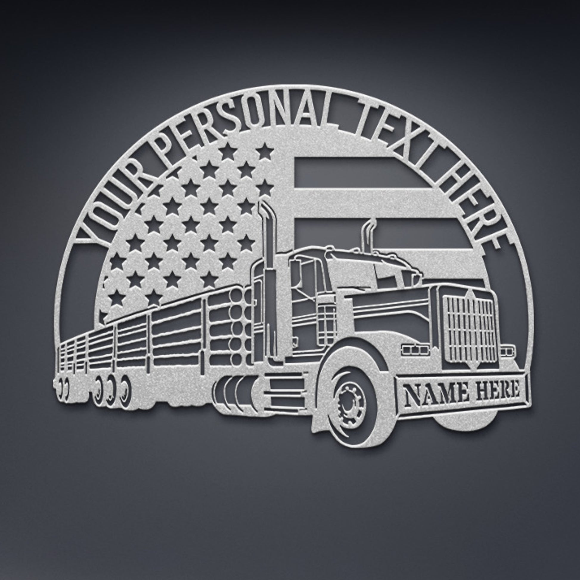 Personalized Logging Truck Name Metal Sign. Custom Timber Lorry Wall Decor. Patriotic Woodworker Gift. American Logger. Truck Driver Decor