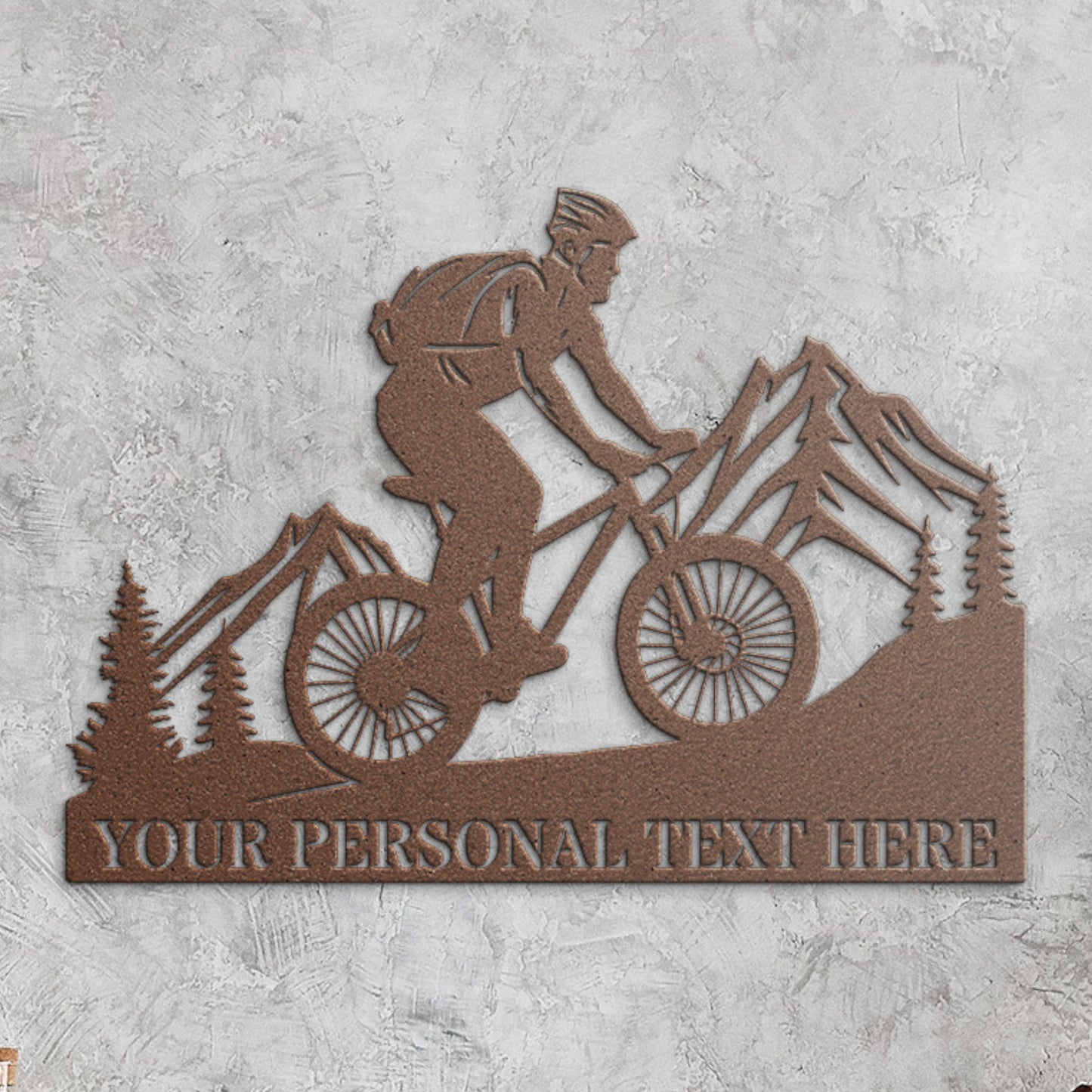 Personalized MTB Rider Name Metal Sign. Custum Trail Bike Wall Decor Gift. Cyclist Wall Hanging Present. Customized Mountain Biker Sign Gift