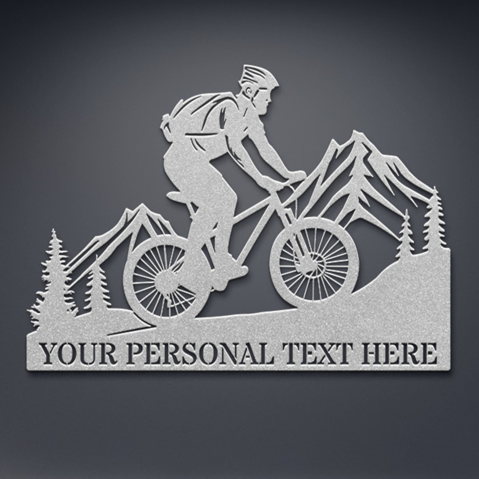Personalized MTB Rider Name Metal Sign. Custum Trail Bike Wall Decor Gift. Cyclist Wall Hanging Present. Customized Mountain Biker Sign Gift