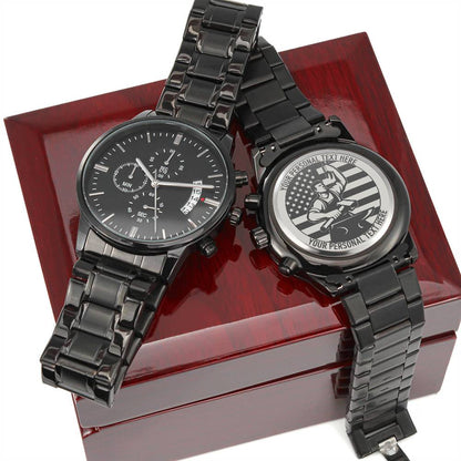 Personalized Men's Laser-Engraved American Blacksmith Wristwatch With Custom Text And Luxury LED Gift Box 1