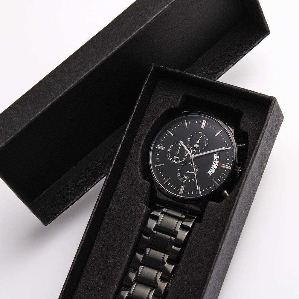 Personalized Men's Metal Wristwatch With Custom Text And LED Gift Box 6