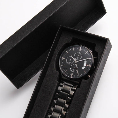 Personalized Men's Metal Wristwatch With Custom Text And LED Gift Box 6