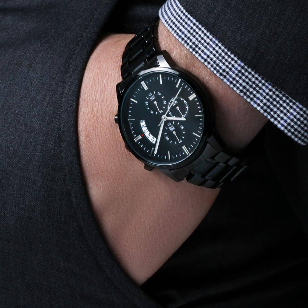Personalized Men's Metal Wristwatch With Custom Text And LED Gift Box 9