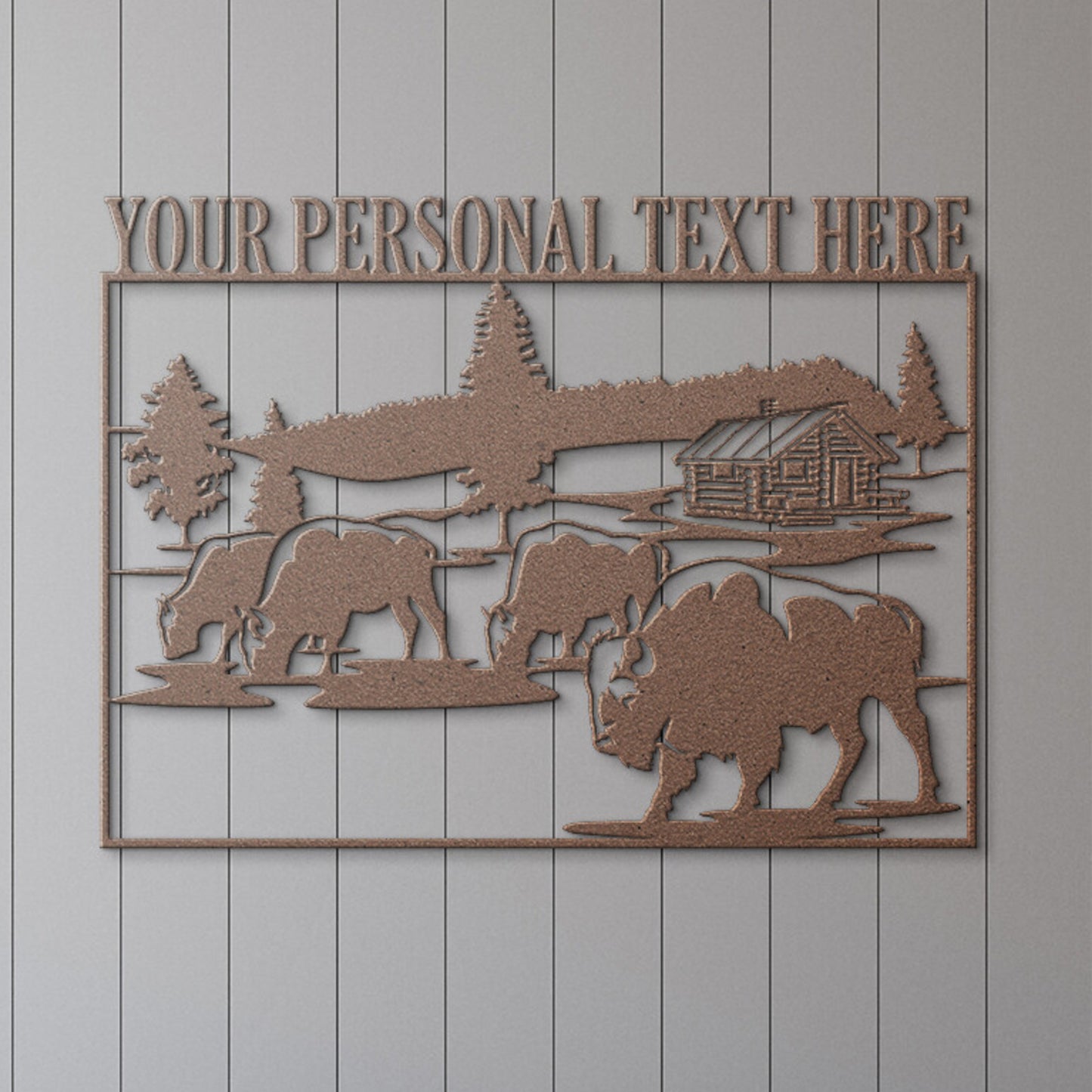 Personalized Nature Wildlife Cabin Name Metal Sign