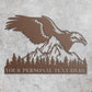 Personalized Bald Eagle Name Metal Sign Gift. Custom Mountain Wall Art Decor. Eagle Steel Sign Monogram. Mountain Decor. Eagle Wall Hanging