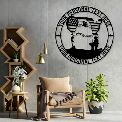 Personalized Never Forget Military Remembrance Sign In Black....