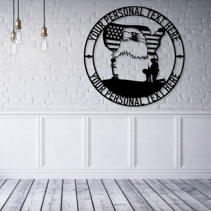 Personalized Never Forget Military Remembrance Sign In Black...