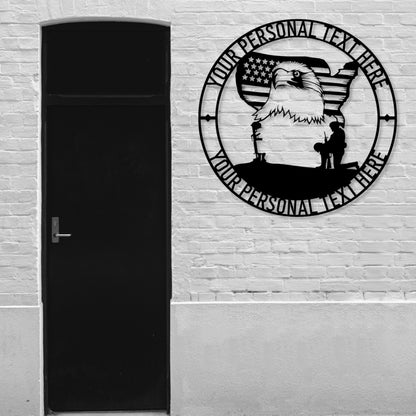 Personalized Never Forget Military Remembrance Sign In Black.