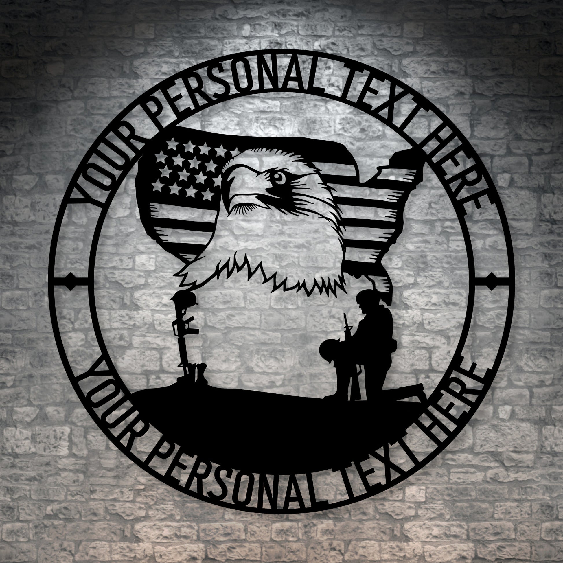 Personalized Never Forget Military Remembrance Sign In Black