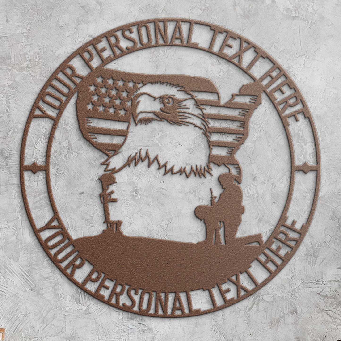 Personalized Never Forget Military Remembrance Sign In Copper