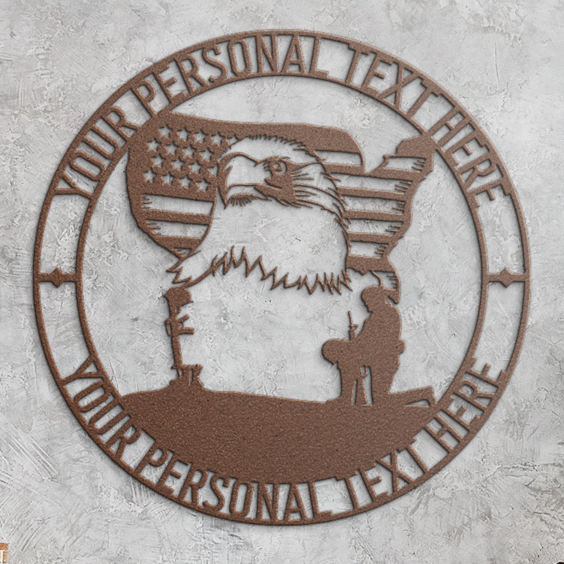 Personalized Never Forget Military Remembrance Sign In Copper