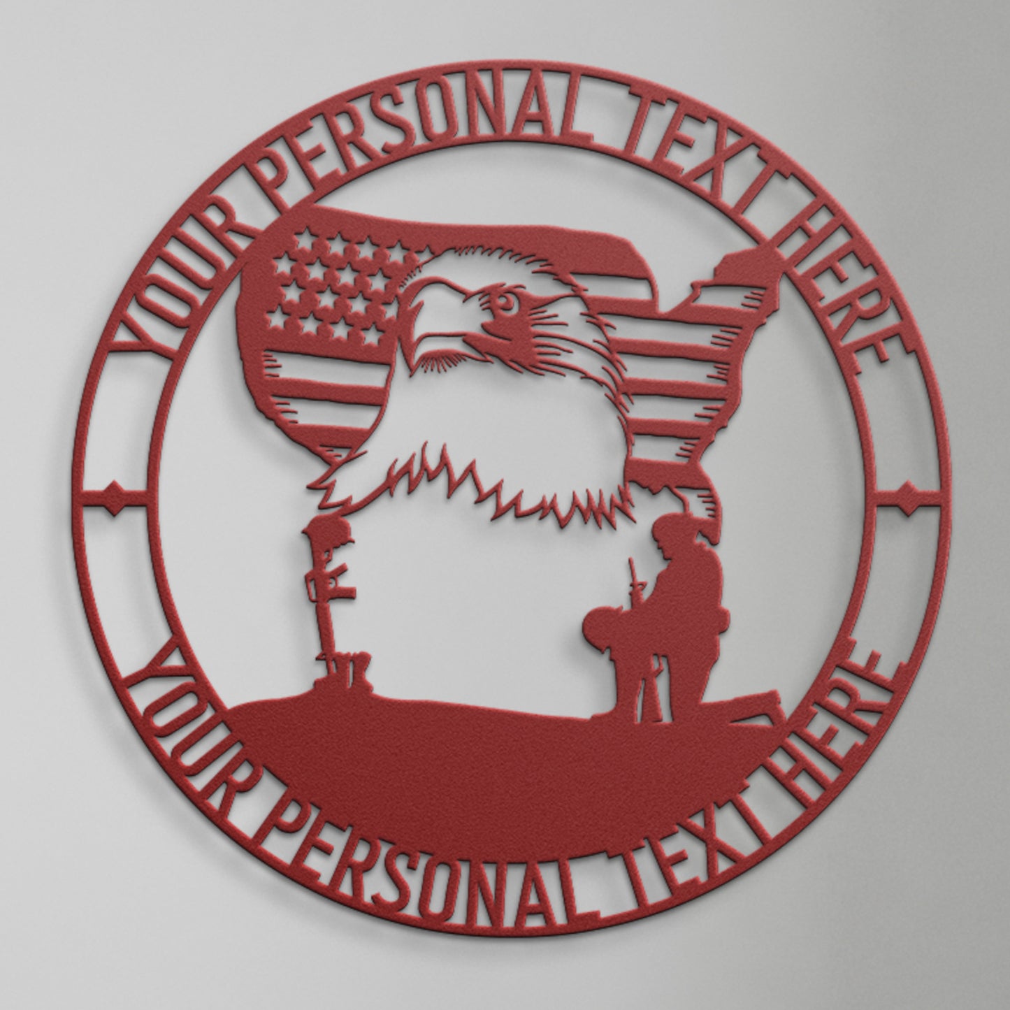 Personalized Never Forget Military Remembrance Sign In Red