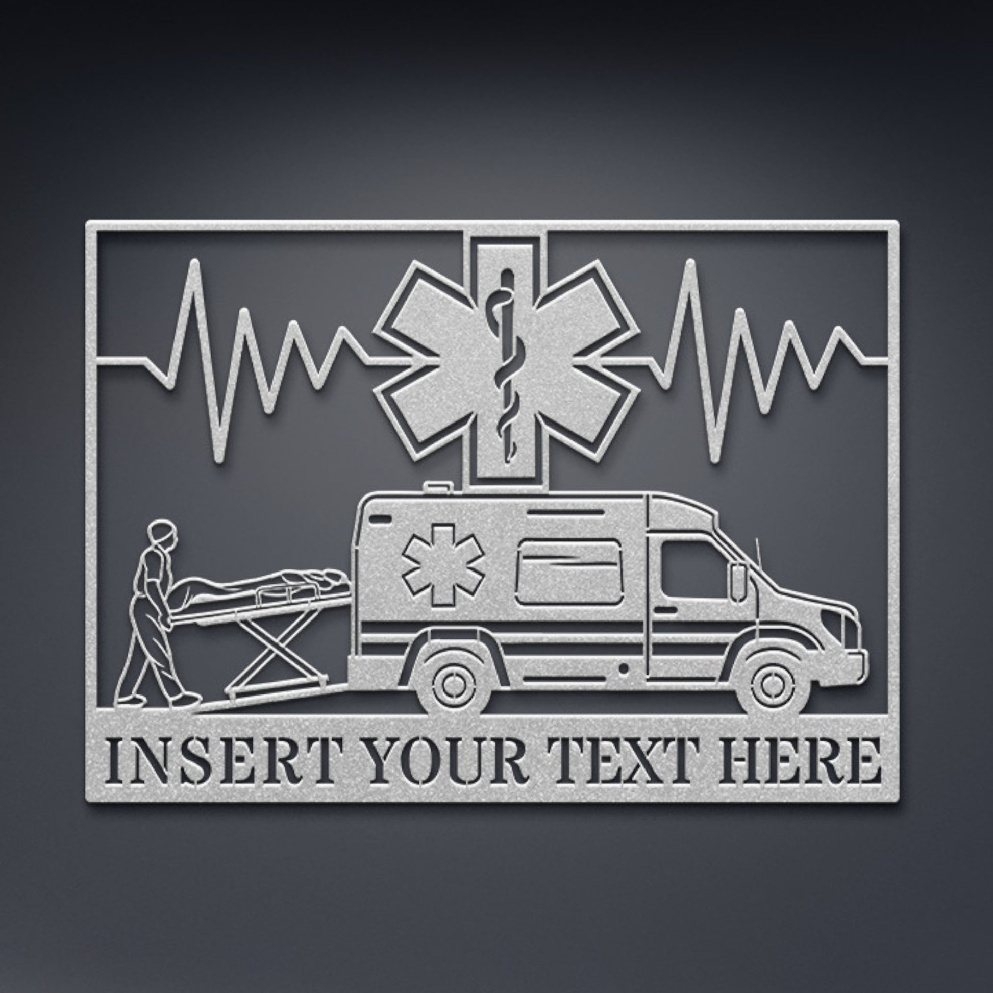 Personalized Paramedic Metal Sign Decor In Silver With Custom Text
