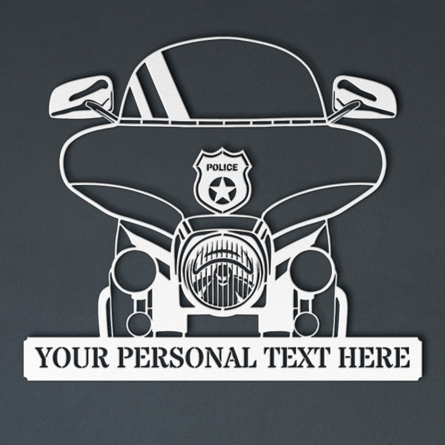 Personalized Police Motorbike Metal Sign. Custom Motorcycle Cop Wall Decor Gift. Motrobike Law Enforcement. Biker Officer. Highway Patrol