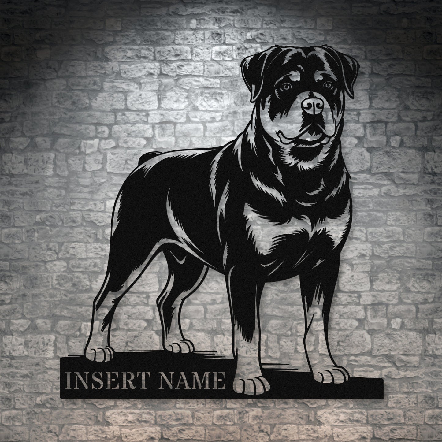 Personalized Rottweiler Metal Sign In Black. Custom Dog Owner Wall Decor Gift