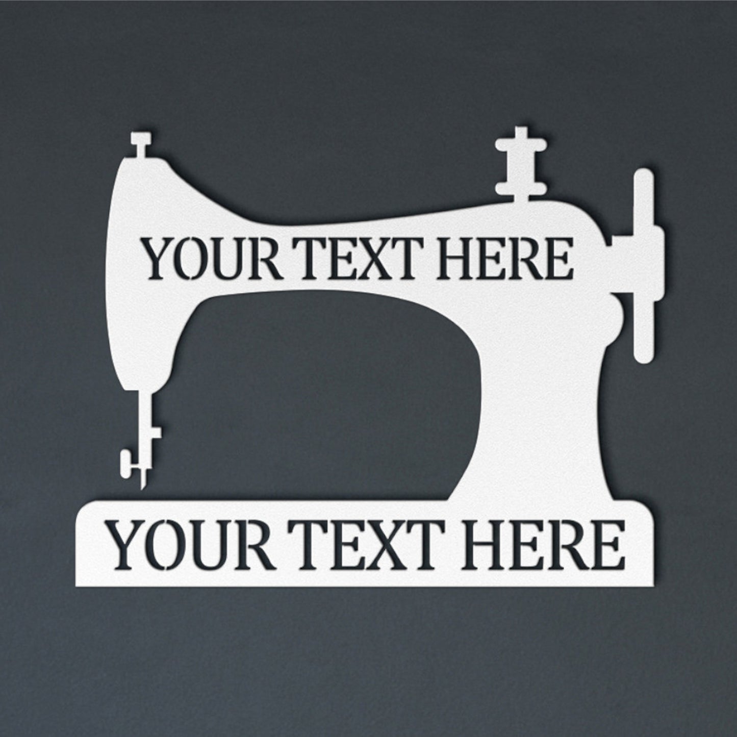 Personalized Retro Sewing Machine With Your Custom Text. Design Studio Wall Portrait
