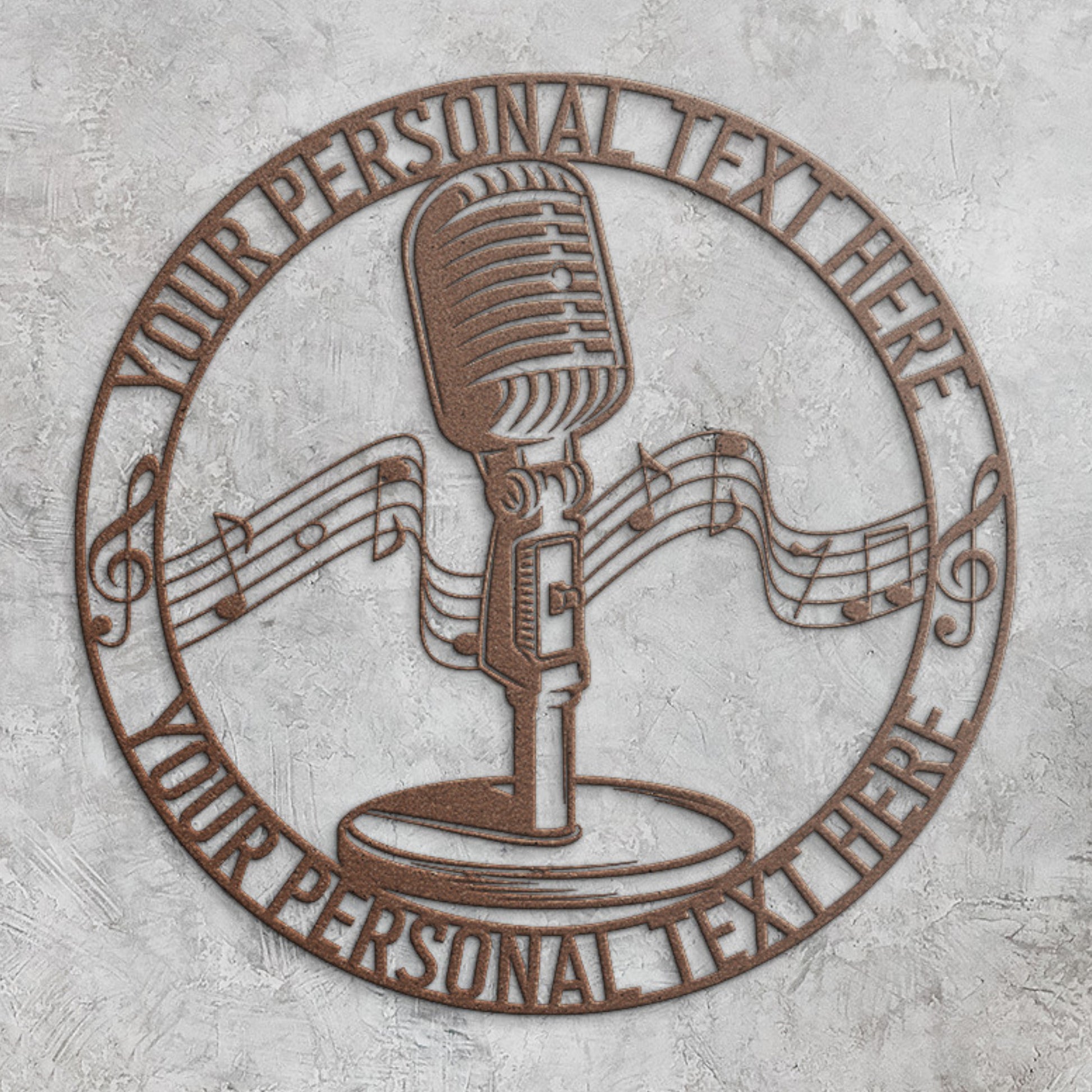 Personalized Singer Metal Sign Gift Decor In Copper With Custom Text