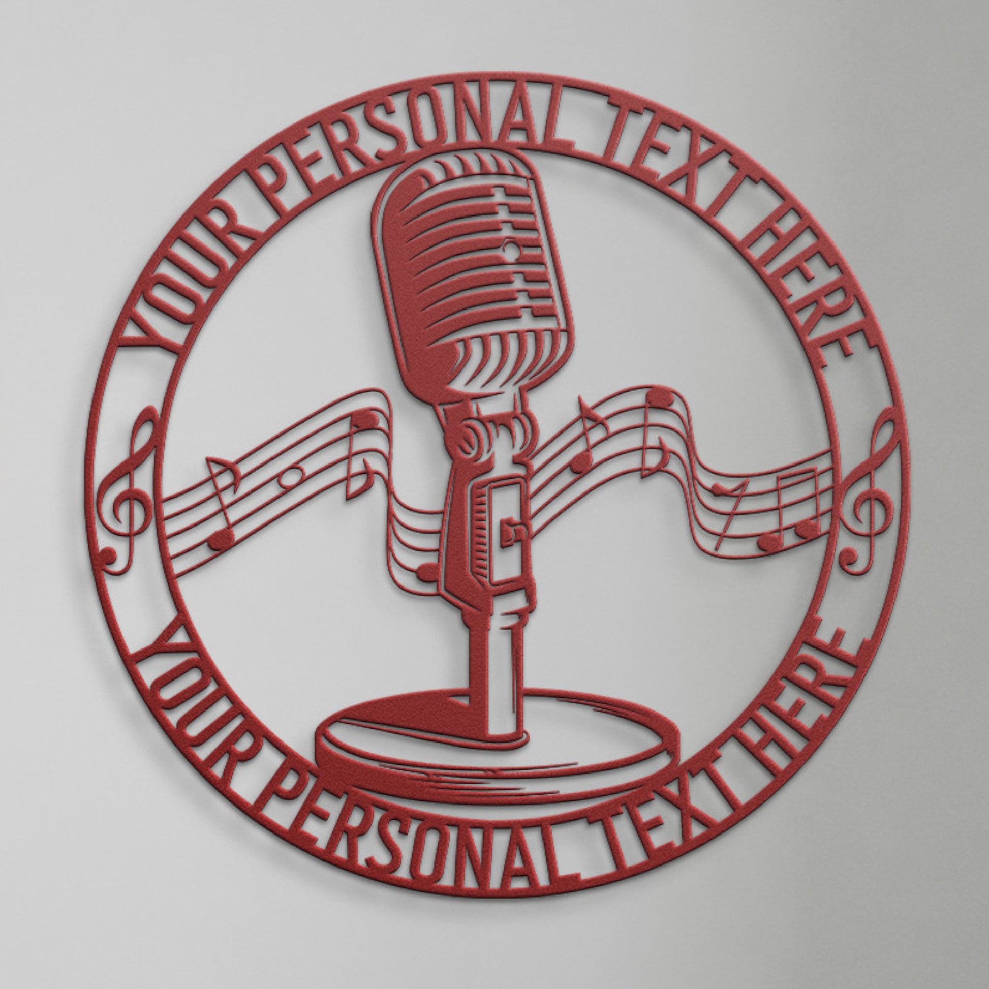 Personalized Singer Metal Sign Gift Decor In Red With Custom Text