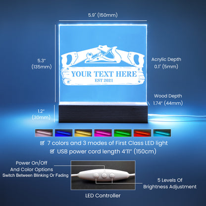 Personalized USB Powered Carpenter LED Acrylic Sign With Custom Text