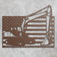 Personalized US Excavator Name Metal Sign. Custom Digger Wall Decor Gift. Patriotic. US Flag. Heavy Machinery. Machine Operator Wall Hanging