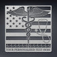 Personalized US Medical Logo Metal Sign. Custom American Doctor Wall Decor Gift. Patriotic EMS Gift. Nurse Name Sign Wall Hanging. Caretaker
